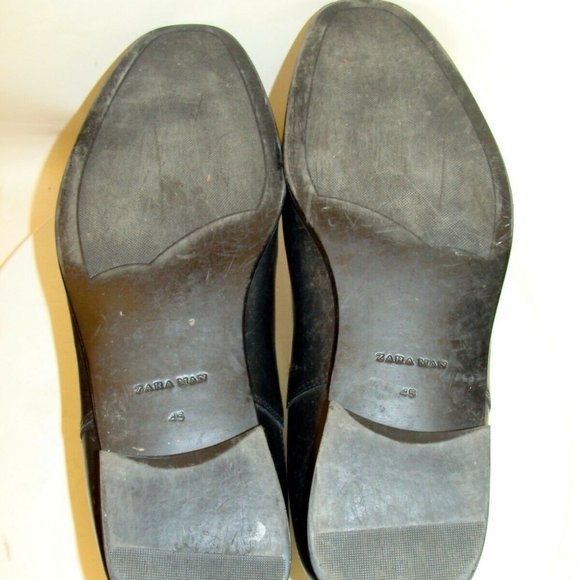 ZARA MENS BLACK LEATHER ANKLE BOOTS BOTAS SIZE 12M